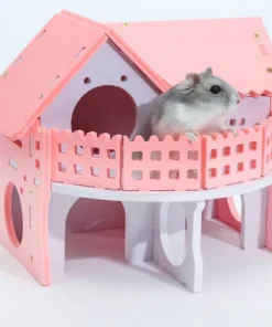 Nhà gỗ lâu đài sắc màu cho hamster